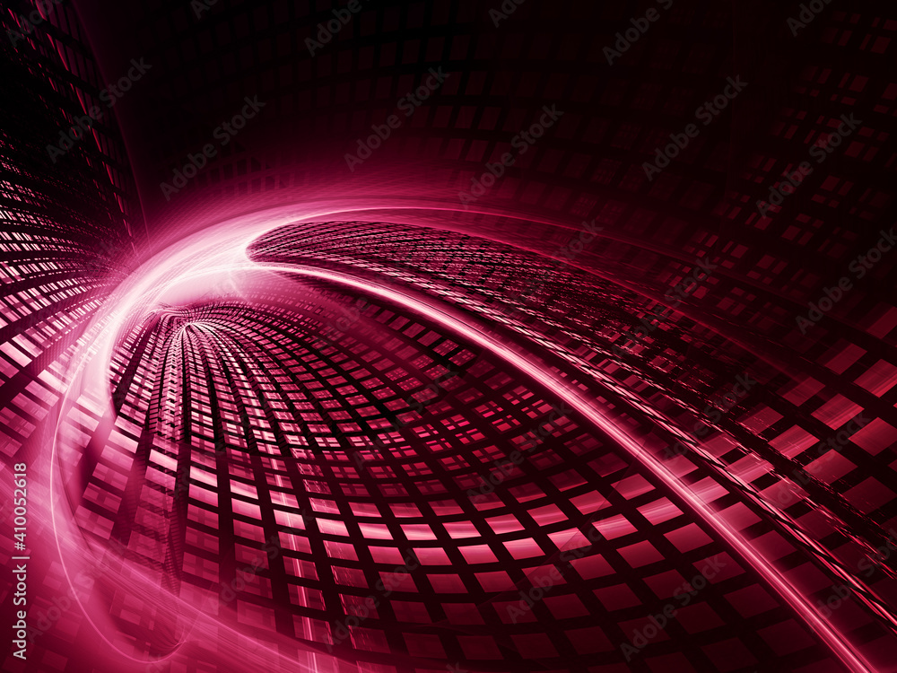 Fototapete abstract red and black background. detailed generative fractal graphics. technology and science conc