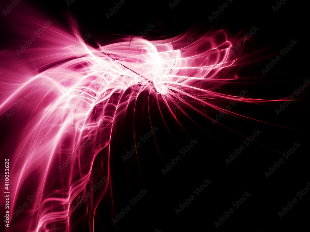 Fototapete abstract red and black background. detailed generative fractal graphics. technology and science conc