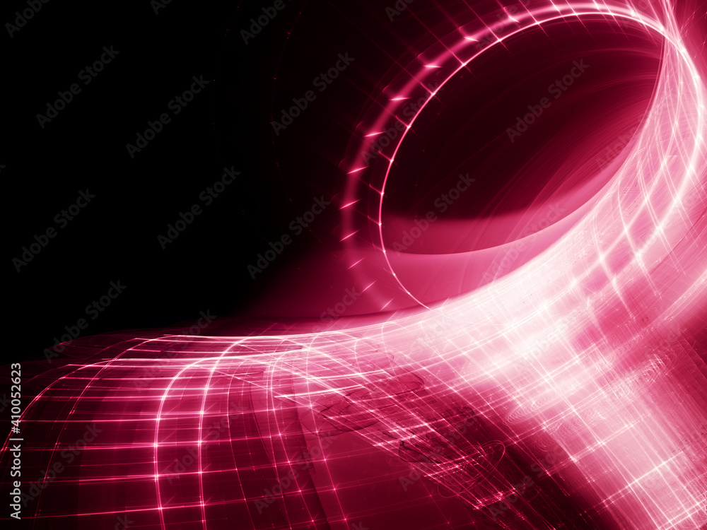 Poster abstract red and black background. detailed generative fractal graphics. technology and science conc