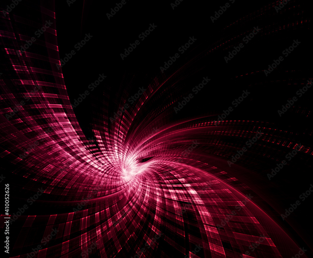 Fototapete abstract red and black background. detailed generative fractal graphics. technology and science conc