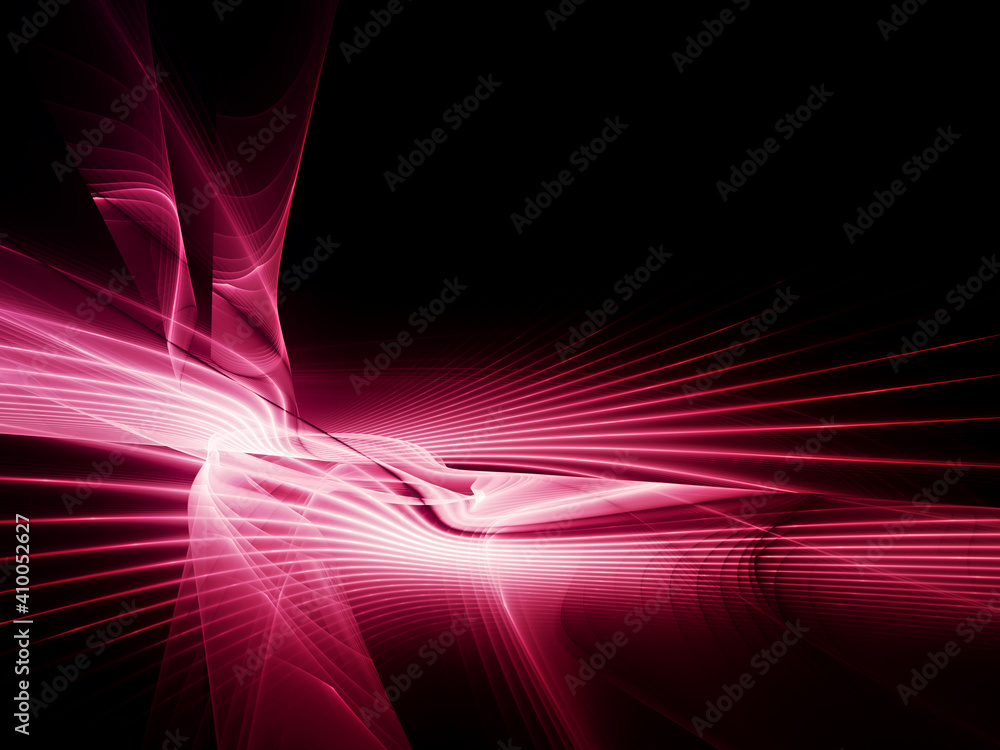 Fototapete abstract red and black background. detailed generative fractal graphics. technology and science conc