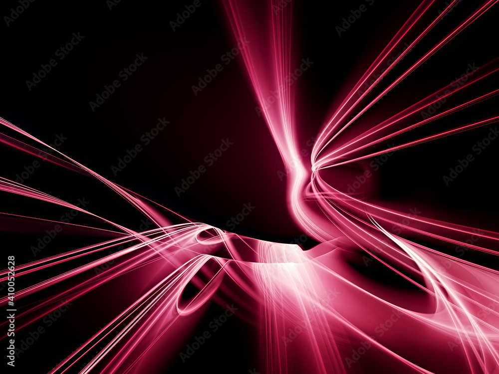 Fototapete abstract red and black background. detailed generative fractal graphics. technology and science conc