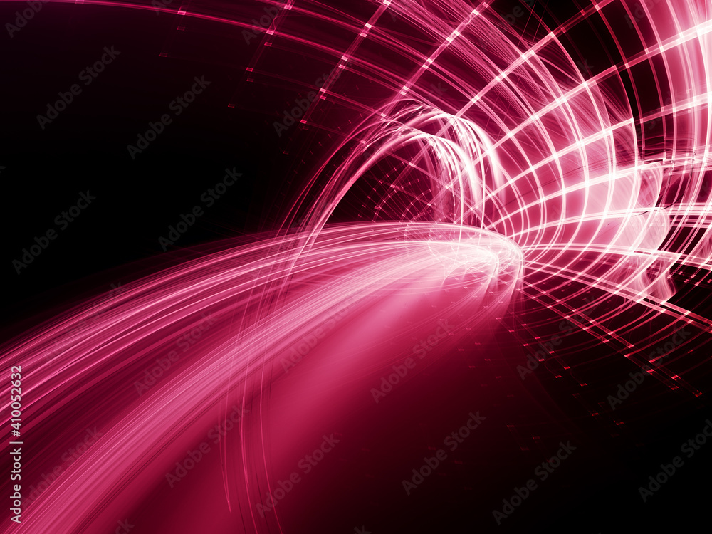 Fototapete abstract red and black background. detailed generative fractal graphics. technology and science conc