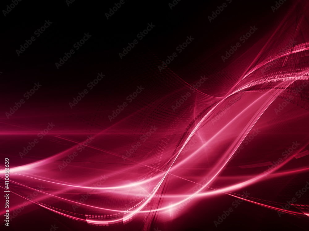 Fototapete abstract red and black background. detailed generative fractal graphics. technology and science conc