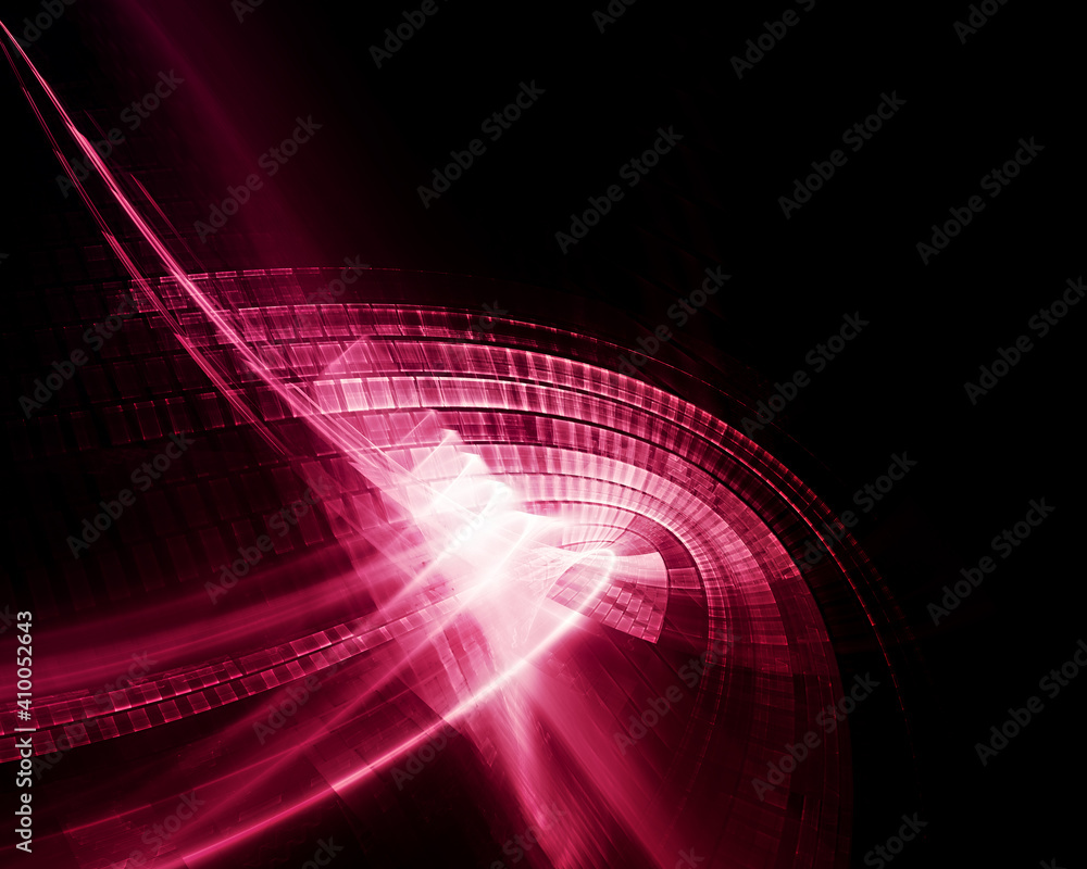Poster abstract red and black background. detailed generative fractal graphics. technology and science conc