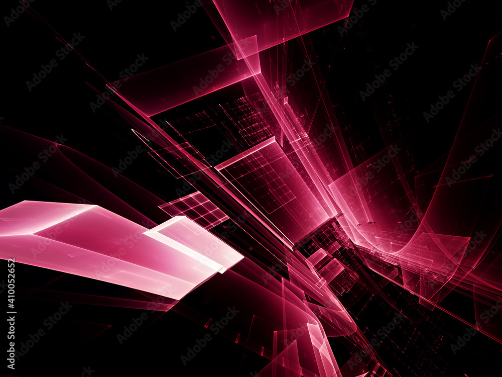 Poster abstract red and black background. fractal graphics 3d illustration. technology and science concept.
