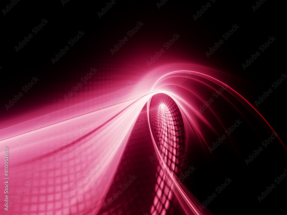 Fototapete abstract red and black background. detailed generative fractal graphics. technology and science conc