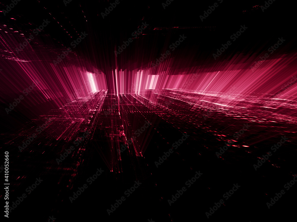 Poster abstract digital space background texture. fractal graphics 3d illustration.