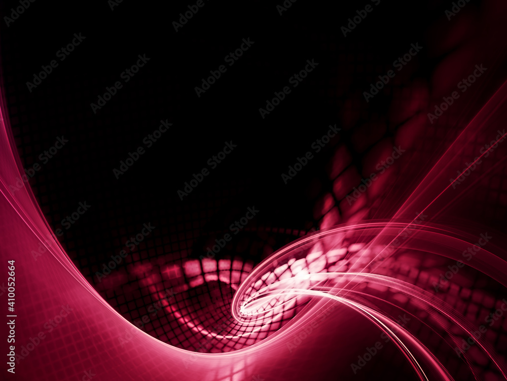 Fototapete abstract red and black background. detailed generative fractal graphics. technology and science conc