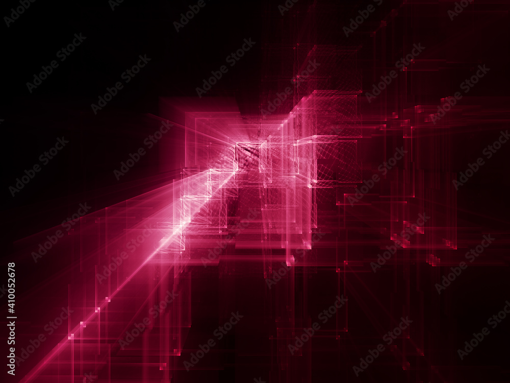 Poster abstract red and black background. fractal graphics 3d illustration. technology and science concept.