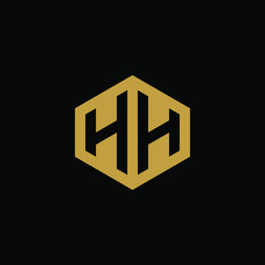 Initial letter HH hexagon logo design vector