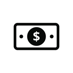 Dollar cash icon vector graphic illustration