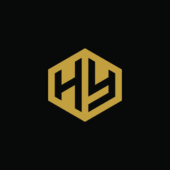 Initial letter HY hexagon logo design vector