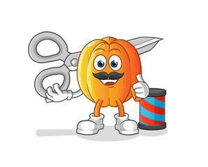 star fruit barber cartoon. cartoon mascot vector