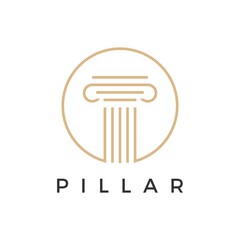 law pillar logo vector icon illustration