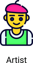 artist, painter vector icon , photography and digital art for web design