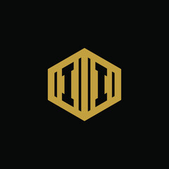 Initial letter II hexagon logo design vector