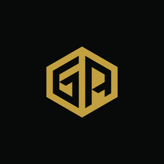 Initial letter GA hexagon logo design vector