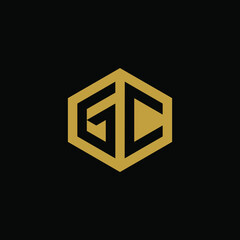 Initial letter GC hexagon logo design vector