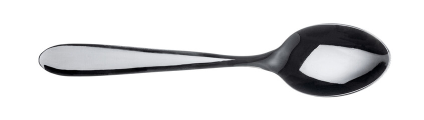 Plastic black spoon isolated on a white background
