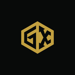 Initial letter GX hexagon logo design vector