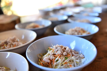Food noodles for donation Making merit to the poor