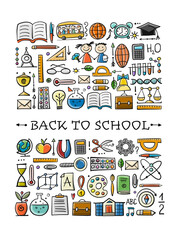 Back to School. Icons set. Art Background for your design