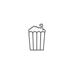 Illustration of Popcorn Outline Icon - Fast Food Icon Set Vector Illustration Design.