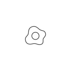 Illustration of Sunny Side Up Egg Outline Icon - Fast Food Icon Set Vector Illustration Design.