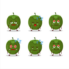 Cartoon character of black sapote with sleepy expression