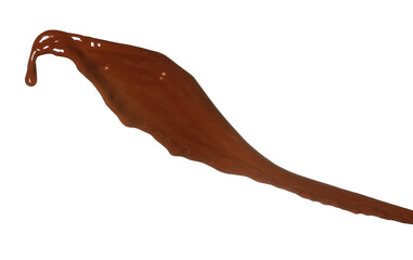 Splash of hot chocolate on white background