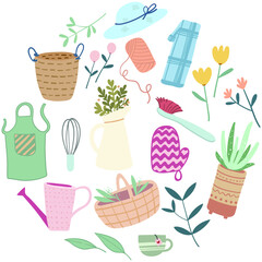 Elements hand drawn happy house background