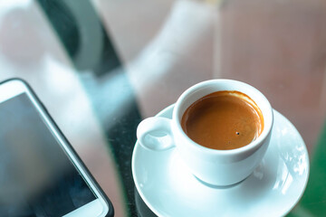 Cappuccino coffee cup shop cafe.