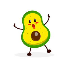 Avocado cute character very happy