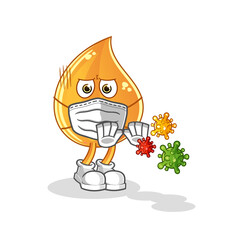 oil drop refuse viruses cartoon. cartoon mascot vector