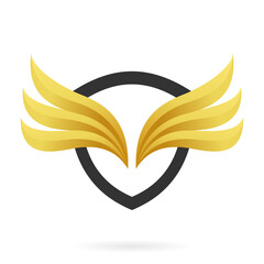 wings shield logo, wings logo