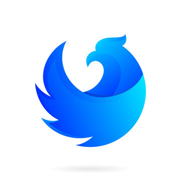 Blue Bird Wings Circle Logo