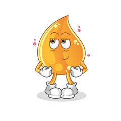 oil drop shy vector. cartoon character