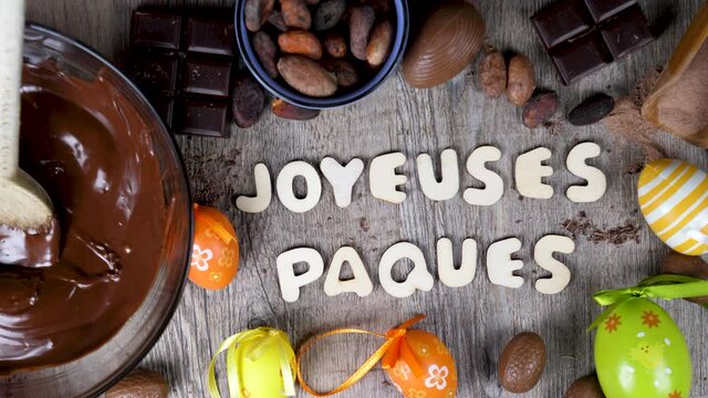 joyeuse p&acirc;ques et ingr&eacute;dient pour cuisiner