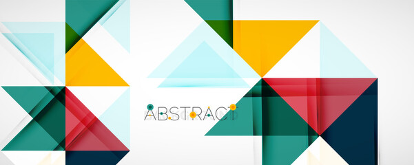 Geometric abstract background. Techno color triangle shapes. Vector illustration for covers, banners, flyers and posters and other designs