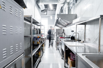 Kitchen appliances in professional kitchen in a restaurant