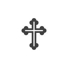 Christian cross vector icon. filled flat sign for mobile concept and web design. Religion cross glyph icon. Symbol, logo illustration. Vector graphics