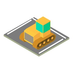 Crawler tractor icon. Isometric illustration of crawler tractor vector icon for web