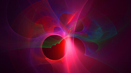 3D rendering abstract multicolor fractal light background
