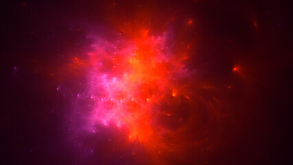 3D rendering abstract multicolor fractal light background