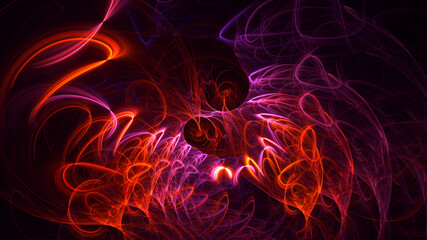 3D rendering abstract multicolor fractal light background