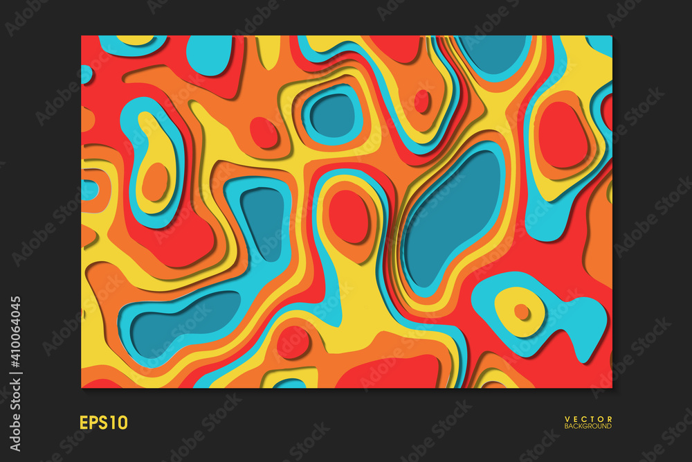 Aufkleber horizontal banner vector background of paper cut shapes. vector design layout for business presentat