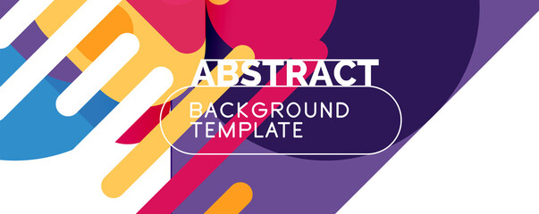 Modern geometric round shapes and dynamic lines, abstract background. Vector illustration for placards, brochures, posters and banners