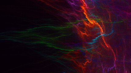 3D rendering abstract multicolor fractal light background