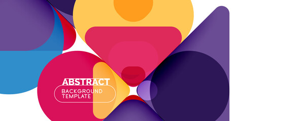Fototapeta premium Modern geometric round shapes and dynamic lines, abstract background. Vector illustration for placards, brochures, posters and banners